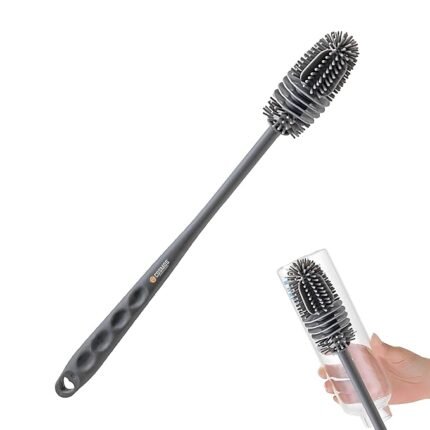 E-COSMOS Bottle Cleaning Brush Silicone Long Handle, Water Bottle